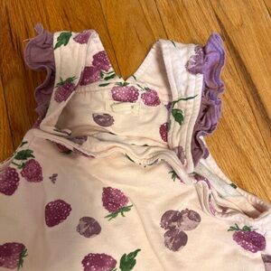 Burt's Bees Baby Purple and Cream Berry Print overalls